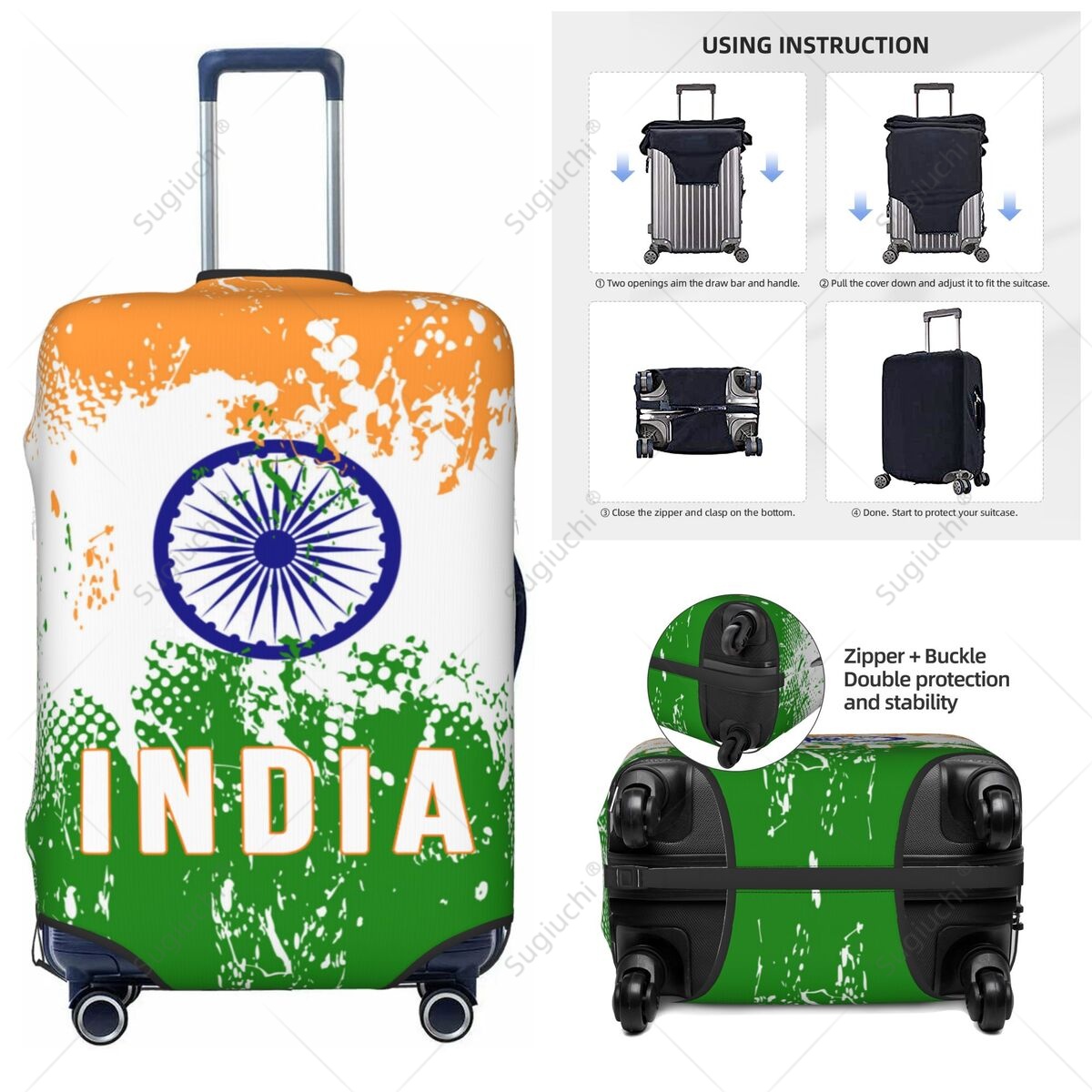 Travel Accessories India - Pokrowiec na walizkę z flagą Indii,