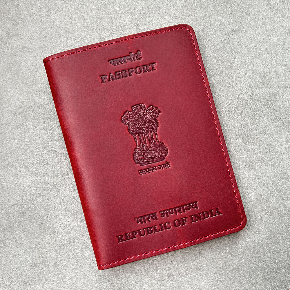 Travel Accessories India - Oryginalna skórzana spersonalizowana okładka na paszport