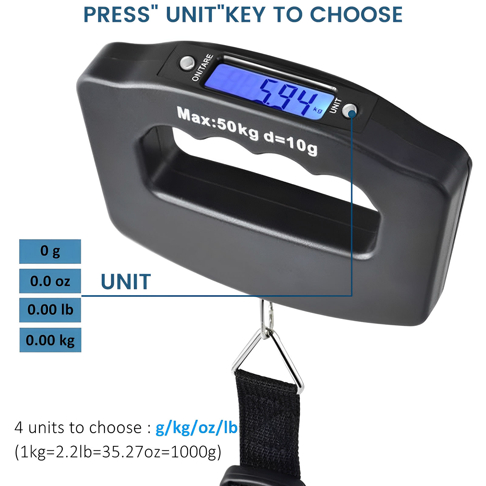 Cyfrowa waga bagażowa LCD, prz – Luggage Scale Hanging recenzja i cena